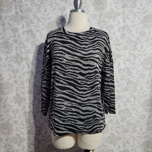 Zara zebra stripe knit top size S